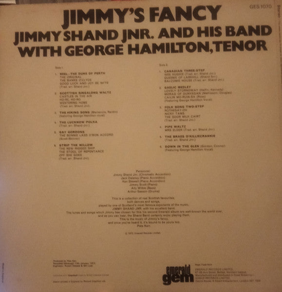 Jimmy Shand Jnr. And His Band With George Hamilton (3) : Jimmy's Fancy (LP)