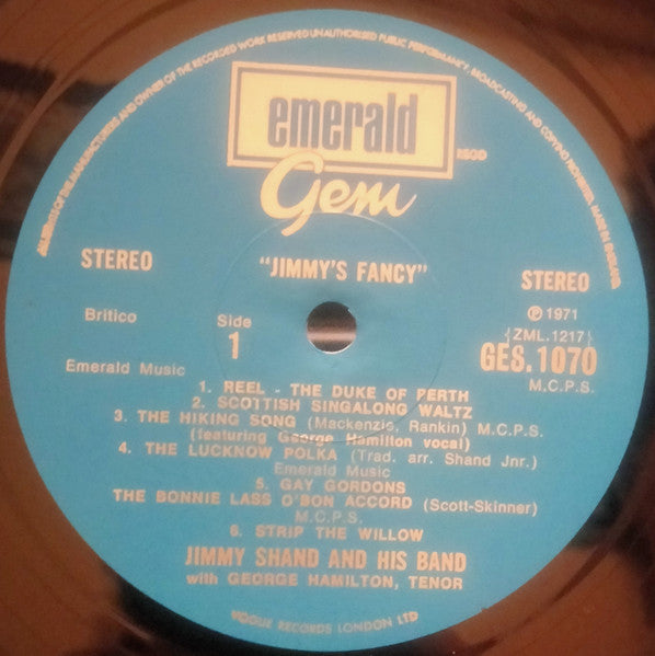 Jimmy Shand Jnr. And His Band With George Hamilton (3) : Jimmy's Fancy (LP)