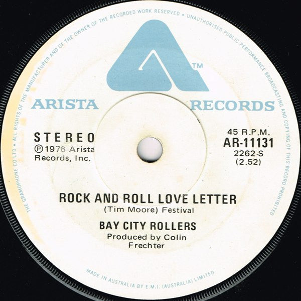 Bay City Rollers : Rock And Roll Love Letter (7", Single)
