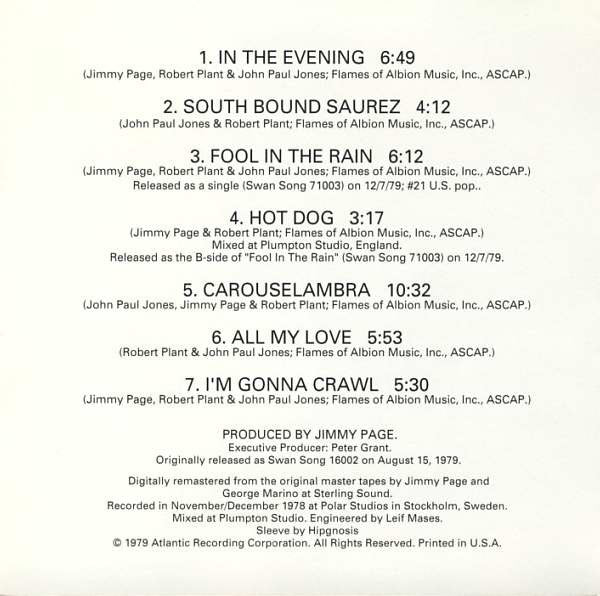 Led Zeppelin : In Through The Out Door (CD, Album, RE, RM, SRC)