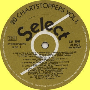Various : 20 Chartstoppers Vol 1. (LP, Comp, Mono)
