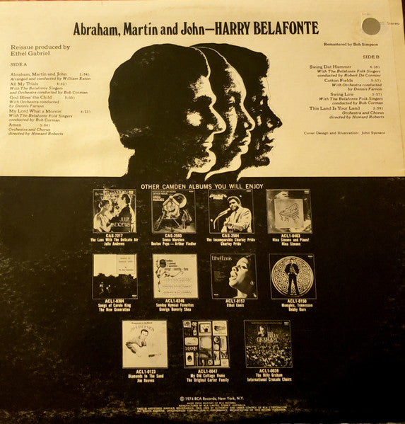 Harry Belafonte : Abraham, Martin And John (LP, Comp)