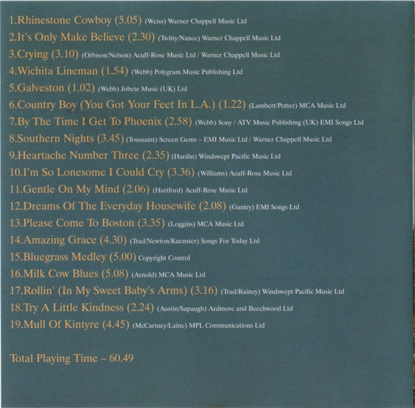 Glen Campbell : Rhinestone Cowboy - Live In Concert (CD, Comp)
