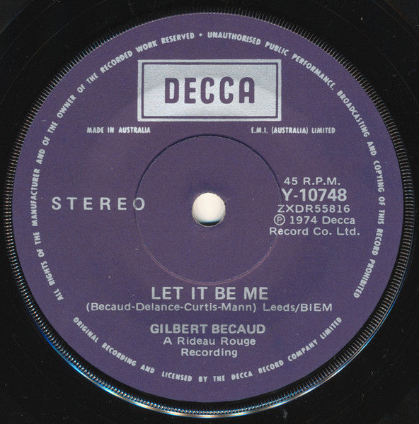 Gilbert Bécaud : A Little Love And Understanding (7", Single)
