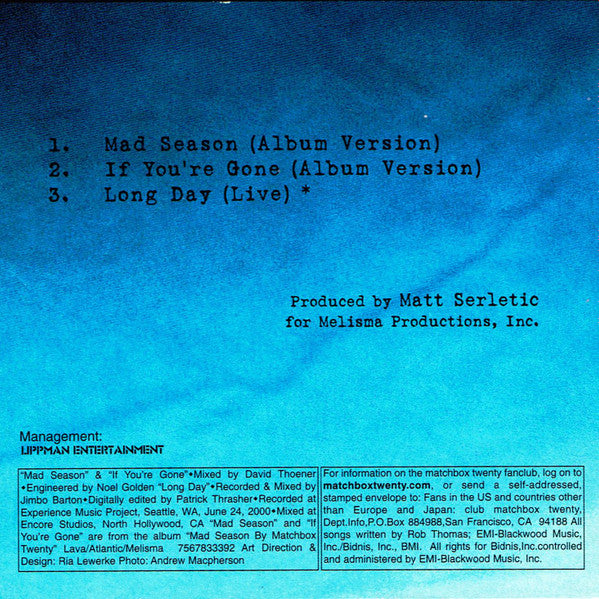 Matchbox Twenty : Mad Season (CD, Single)