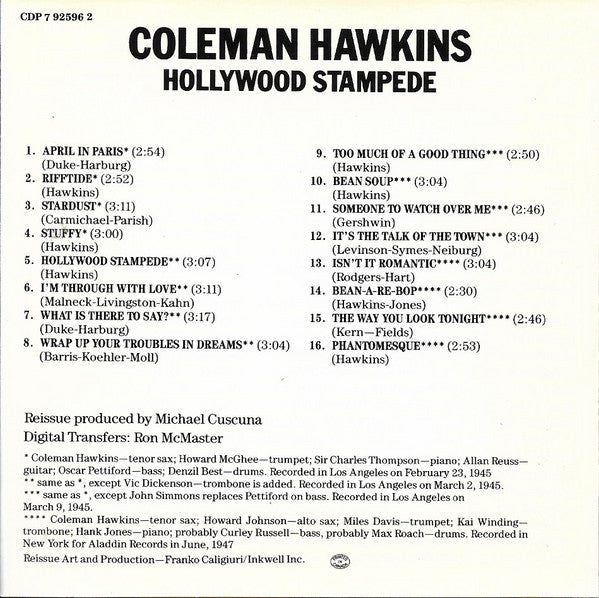 Coleman Hawkins : Hollywood Stampede (CD, Comp, RE)