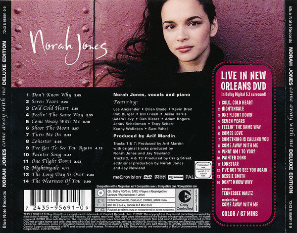 Norah Jones - Come Away With Me (CD, Album, Copy Prot. + DVD-V, PAL, Dol +  Dlx) (Very Good Plus (VG+))