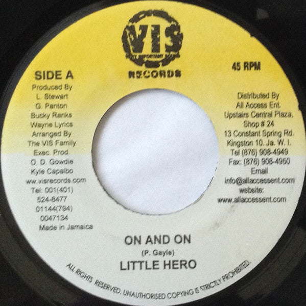 Little Hero / Lutan Fyah : On And On / Really And Truly (7")