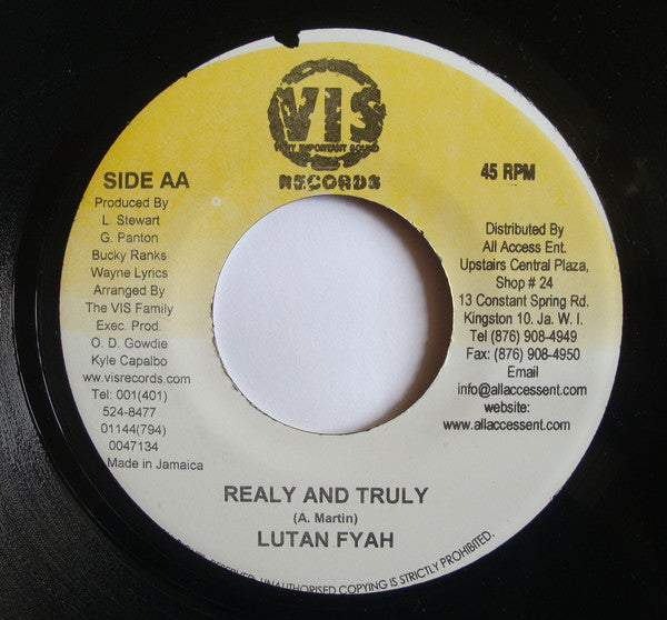 Little Hero / Lutan Fyah : On And On / Really And Truly (7")