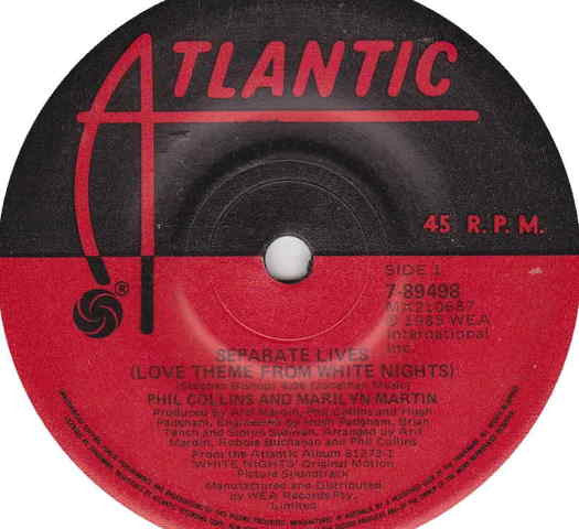 Phil Collins And Marilyn Martin : Separate Lives (Love Theme From White Nights) (7")