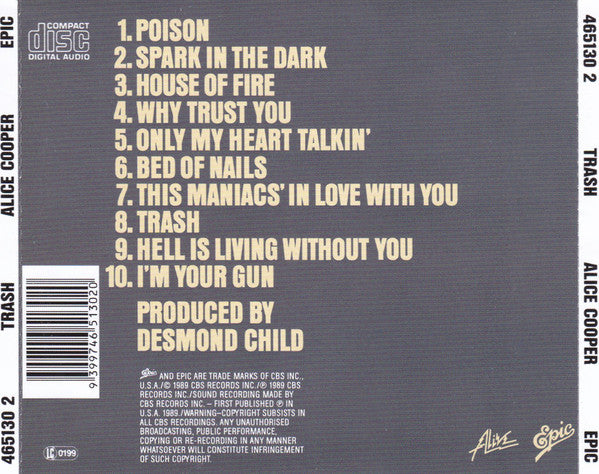 Alice Cooper (2) : Trash (CD, Album, RE)