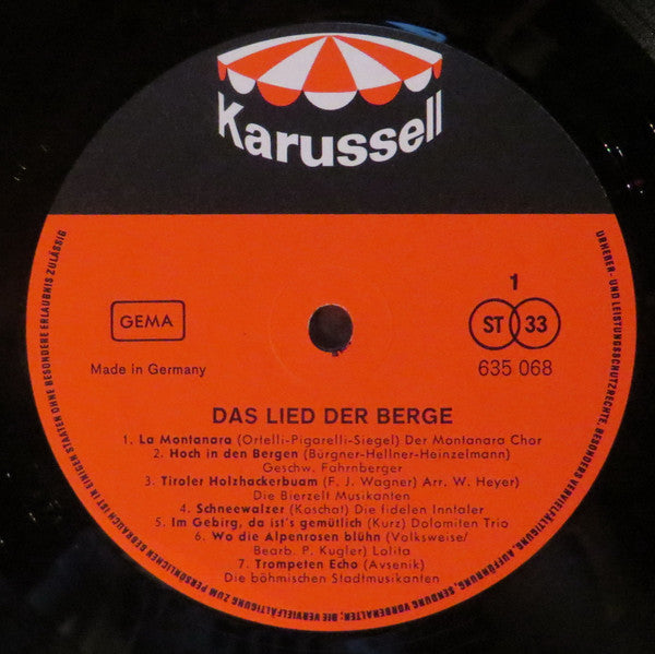 Various : Das Lied Der Berge (LP, Comp)