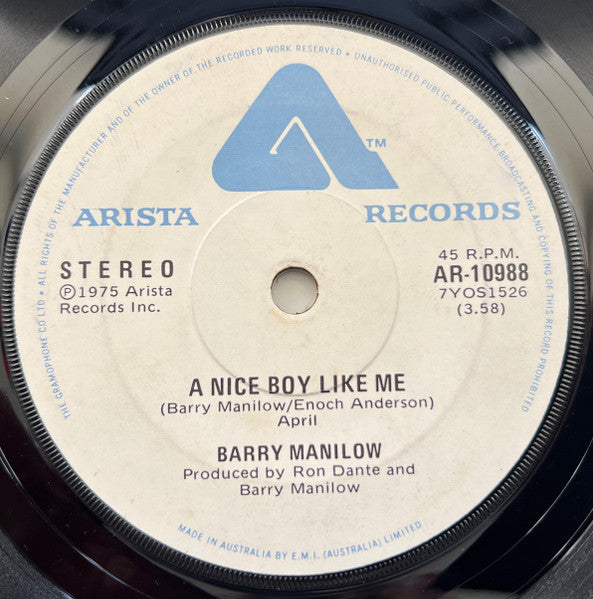 Barry Manilow : I Write The Songs (7", Single)