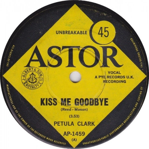 Petula Clark : Kiss Me Goodbye  (7", Single)