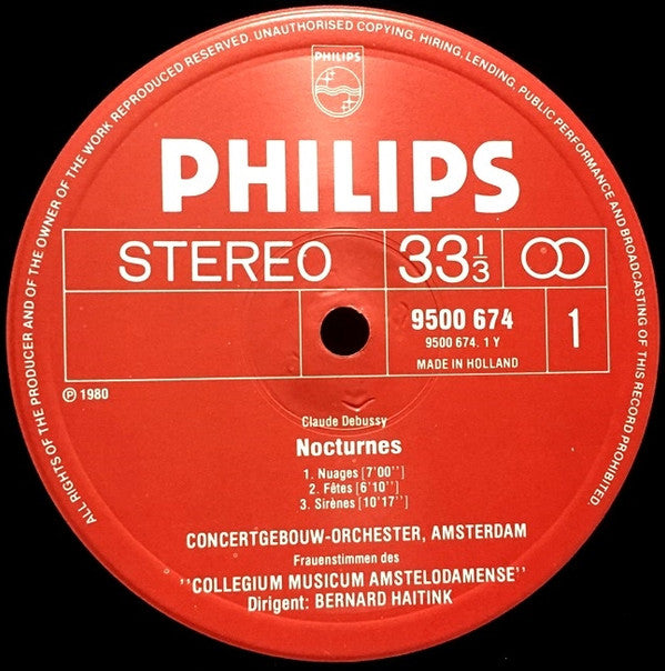 Debussy* – Concertgebouw Orchestra, Amsterdam*, Bernard Haitink : Trois Nocturnes / Jeux (LP)