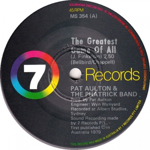 Pat Aulton & The Phatrick Band : The Greatest Game Of All / The Day Of The Game (7")