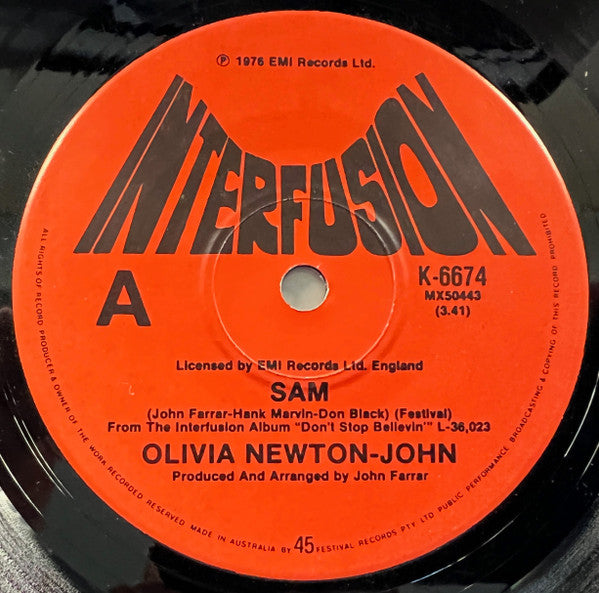 Olivia Newton-John : Sam (7", Single)