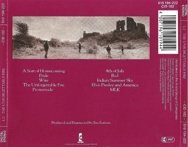 U2 : The Unforgettable Fire (CD, Album)
