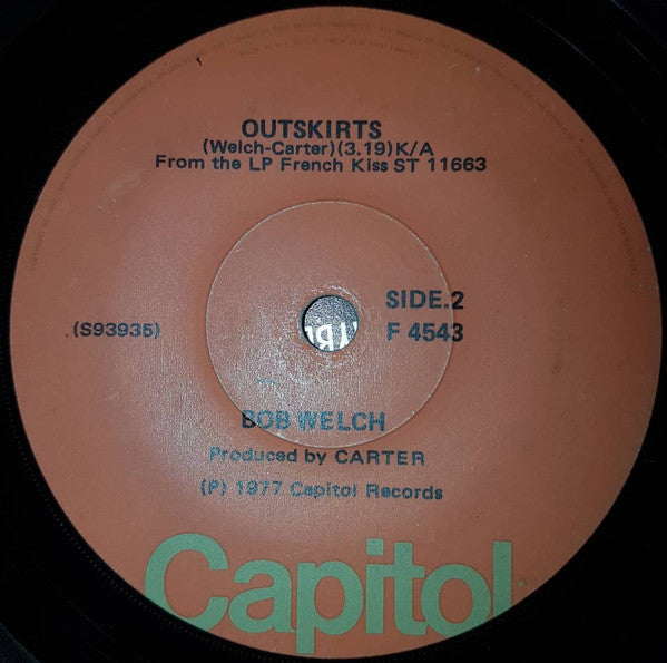 Bob Welch : Ebony Eyes (7", Single)