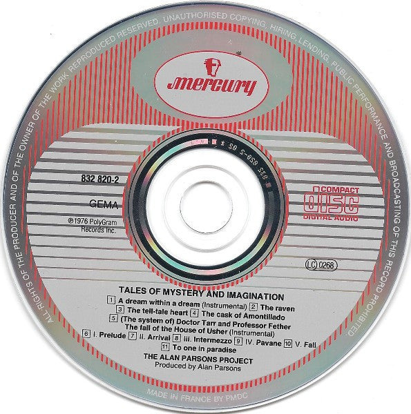 The Alan Parsons Project : Tales Of Mystery And Imagination (CD, Album, RE, RM)