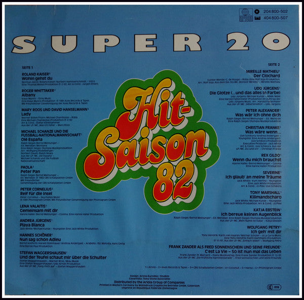 Various : Super 20 - Hit-Saison 82 (LP, Comp)