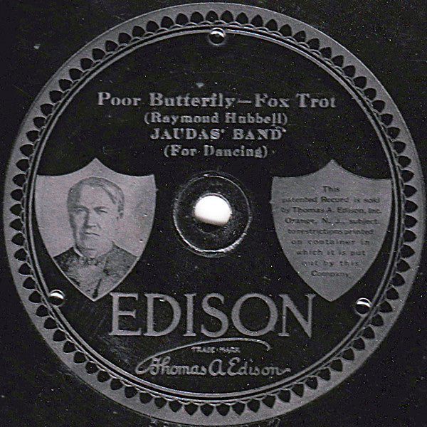 Jaudas' Band  /  Jaudas' Society Orchestra : Poor Butterfly / The Missouri Waltz (Edison Disc, Eng)