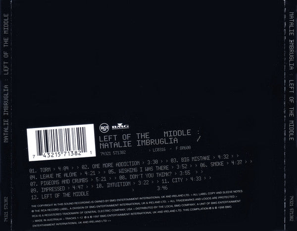 Natalie Imbruglia : Left Of The Middle (CD, Album, RE)