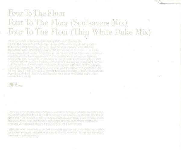 Starsailor : Four To The Floor (CD, Maxi, Copy Prot.)