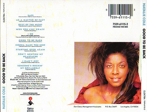 Natalie Cole : Good To Be Back (CD, Album, RE)