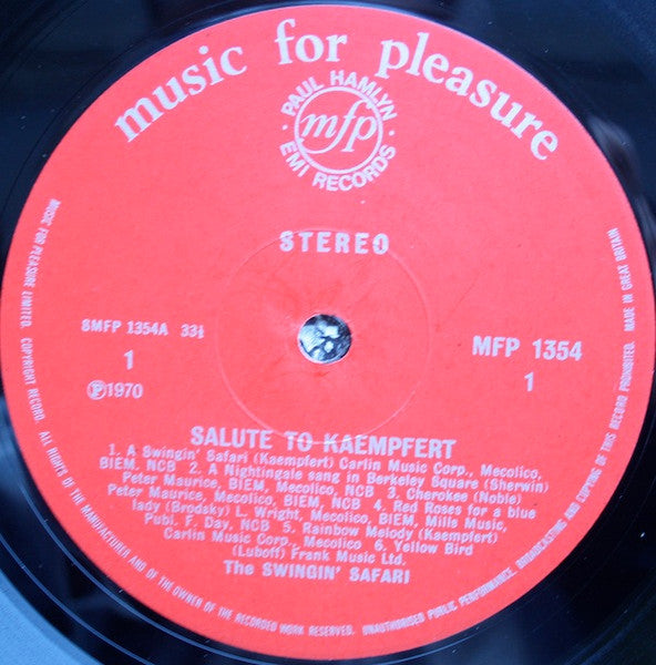 The Swingin' Safari : Salute To Kaempfert (LP)