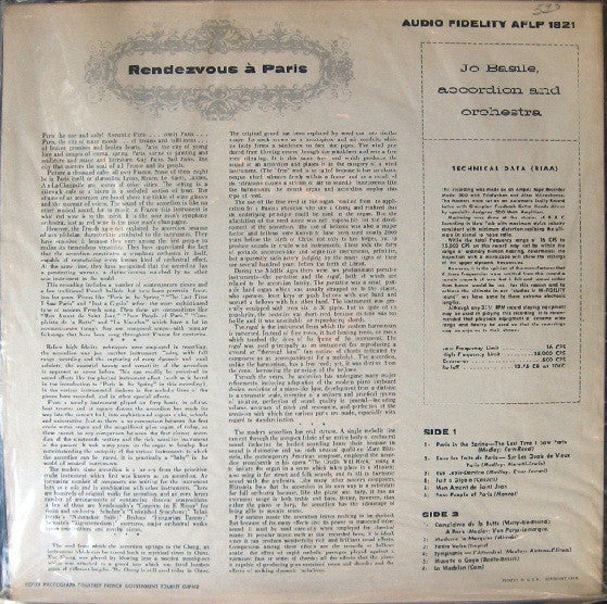 Jo Basile, His Accordion And Orchestra* : Rendezvous A Paris: Accordion De Paris Vol. 2  (LP, Album, Mono)