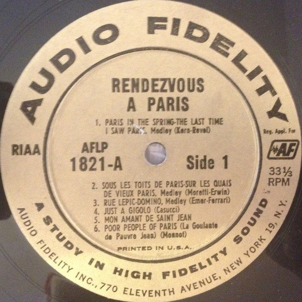 Jo Basile, His Accordion And Orchestra* : Rendezvous A Paris: Accordion De Paris Vol. 2  (LP, Album, Mono)