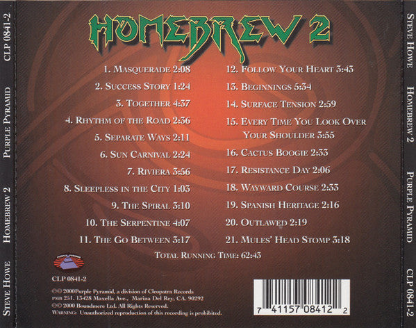 Steve Howe : Homebrew 2 (CD, Album)