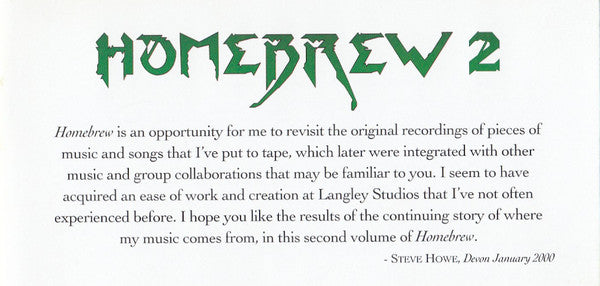 Steve Howe : Homebrew 2 (CD, Album)
