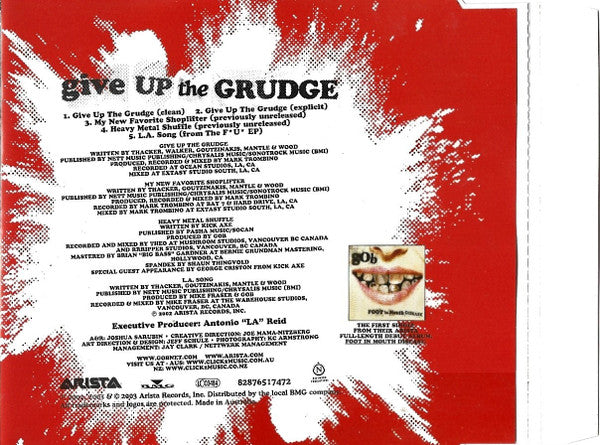 Gob (3) : Give Up The Grudge (CD, Single)