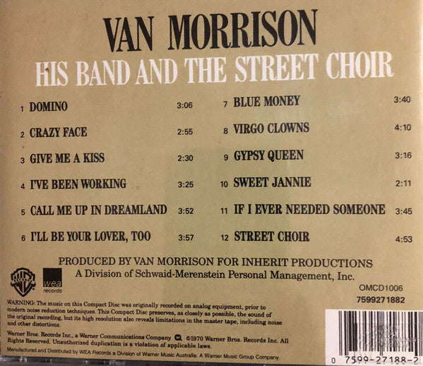 Van Morrison : His Band And The Street Choir (CD, Album, RE)
