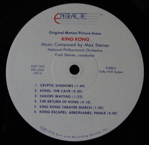 The National Philharmonic Orchestra*, Fred Steiner, Max Steiner : King Kong: The Original Motion Picture Score 1933 (LP, Dol)