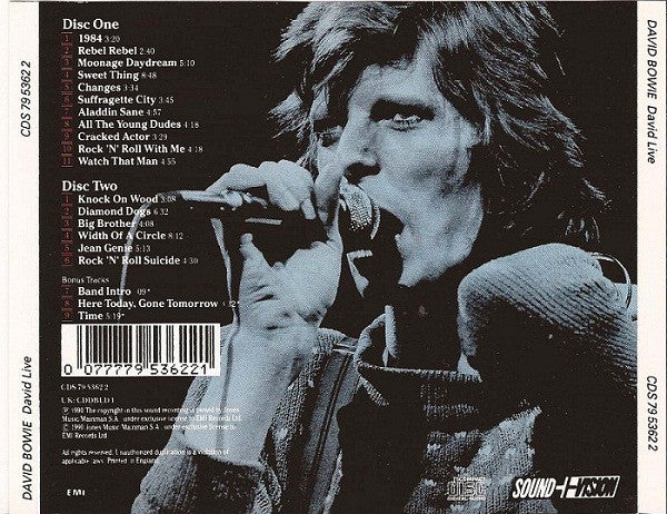David Bowie : David Live (David Bowie At The Tower Philadelphia) (2xCD, Album, RE, RM)