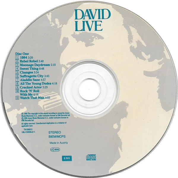 David Bowie : David Live (David Bowie At The Tower Philadelphia) (2xCD, Album, RE, RM)
