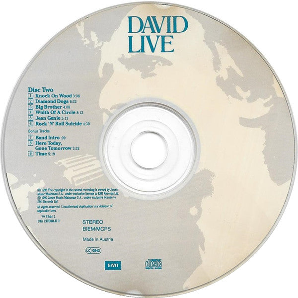 David Bowie : David Live (David Bowie At The Tower Philadelphia) (2xCD, Album, RE, RM)