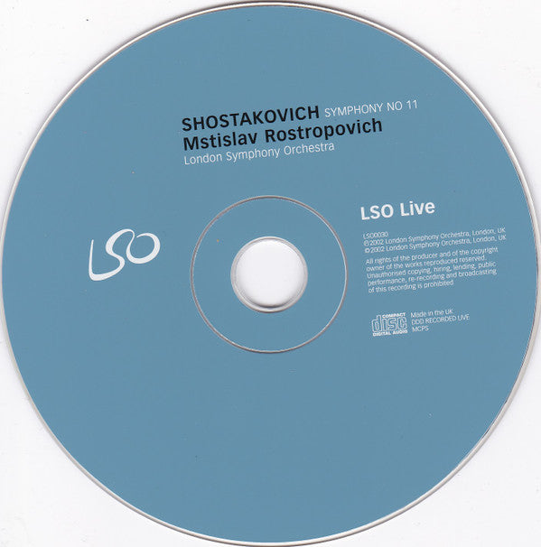 Dmitri Shostakovich - Mstislav Rostropovich, London Symphony Orchestra : Symphony No 11 (CD, Album)