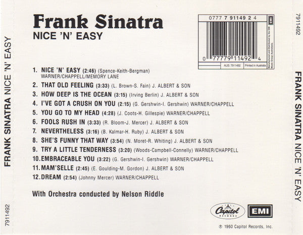 Frank Sinatra : Nice 'N' Easy (CD, Album, RE)