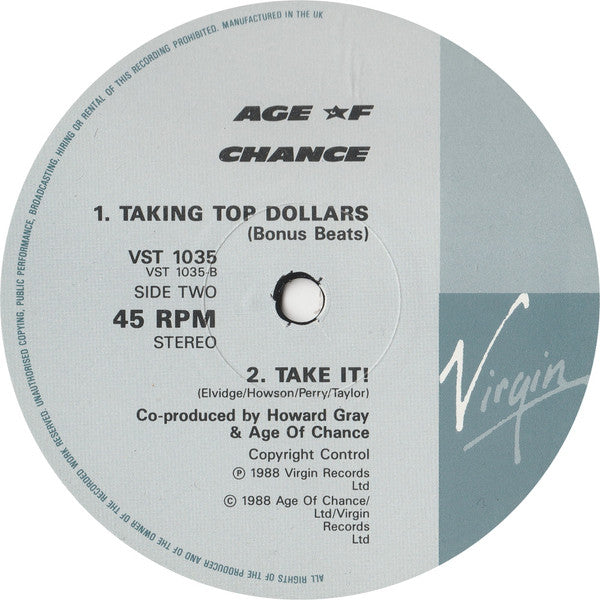 Age Of Chance : Take It! (12")