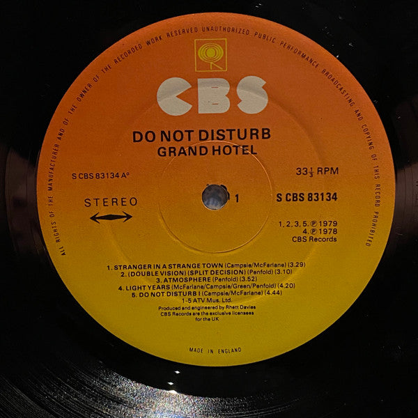 Grand Hotel : Do Not Disturb (LP)
