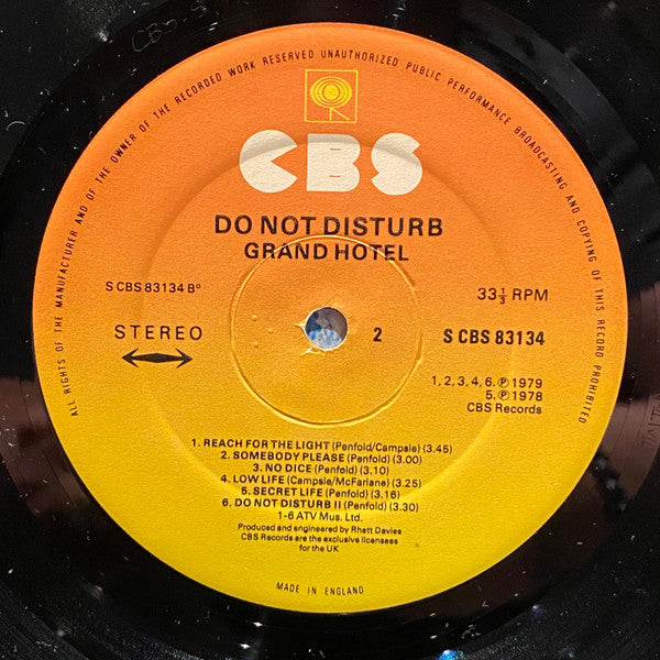 Grand Hotel : Do Not Disturb (LP)