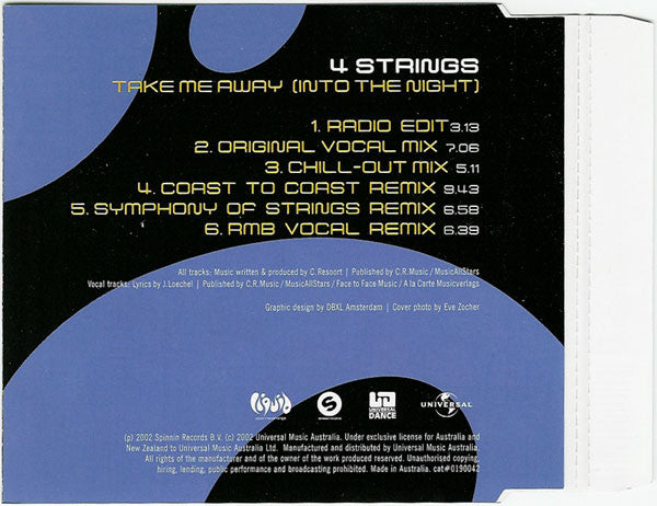 4 Strings : Take Me Away (Into The Night) (CD, Maxi)