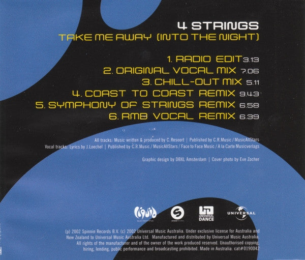 4 Strings : Take Me Away (Into The Night) (CD, Maxi)