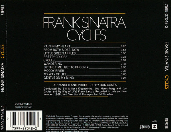 Frank Sinatra : Cycles (CD, Album, RE)