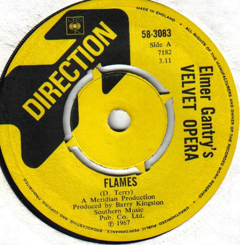 Elmer Gantry's Velvet Opera : Flames (7", Single)