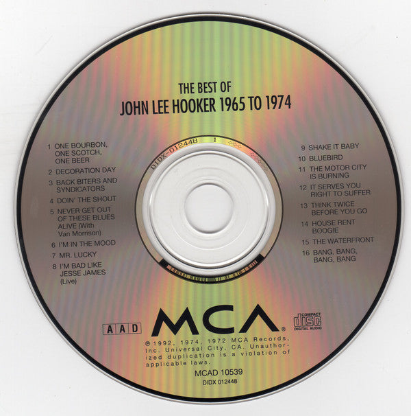 John Lee Hooker : The Best Of John Lee Hooker (1965 To 1974) (CD, Comp, RM)